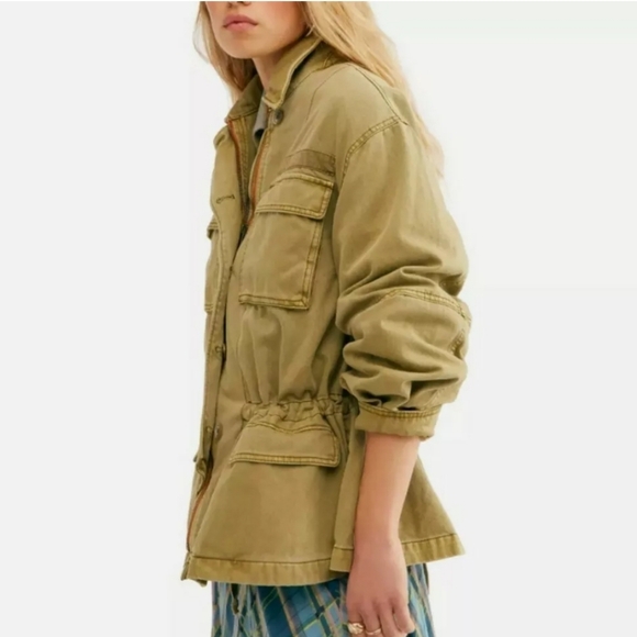 Free People Seize The Day Jacket Army Green Size Large - Picture 2 of 9